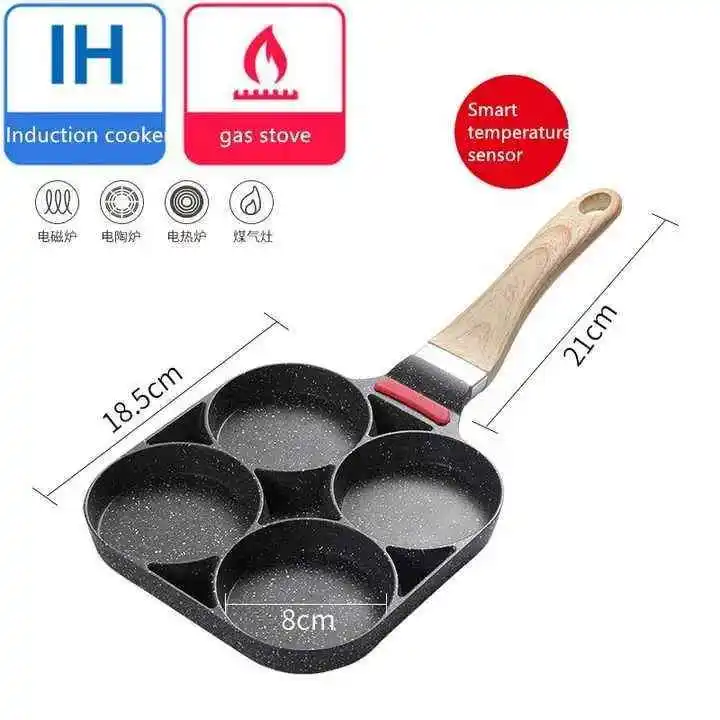 Non stick 4 hole frying pan