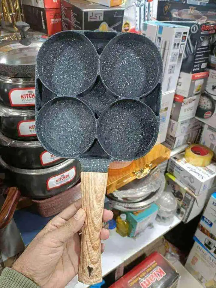 Non stick 4 hole frying pan