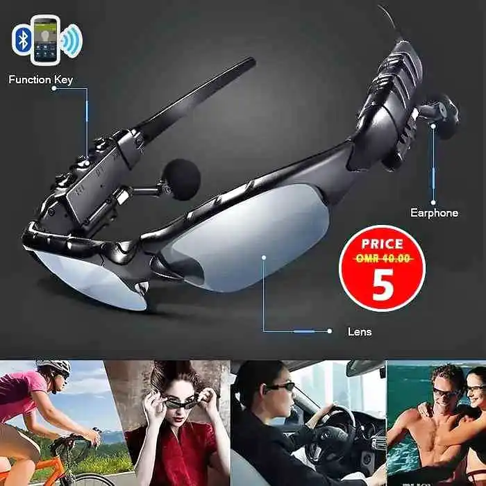 Sun glass with Wireless Bluetooth Headphone