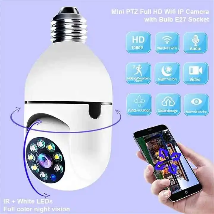 Smart bulp camera v380 apps.6 month warranty