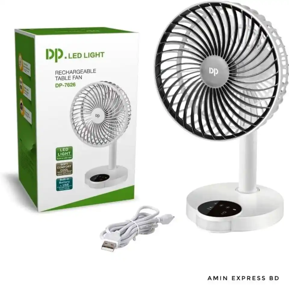 DP 7626 Rechargble table Fan(4000mah battary)