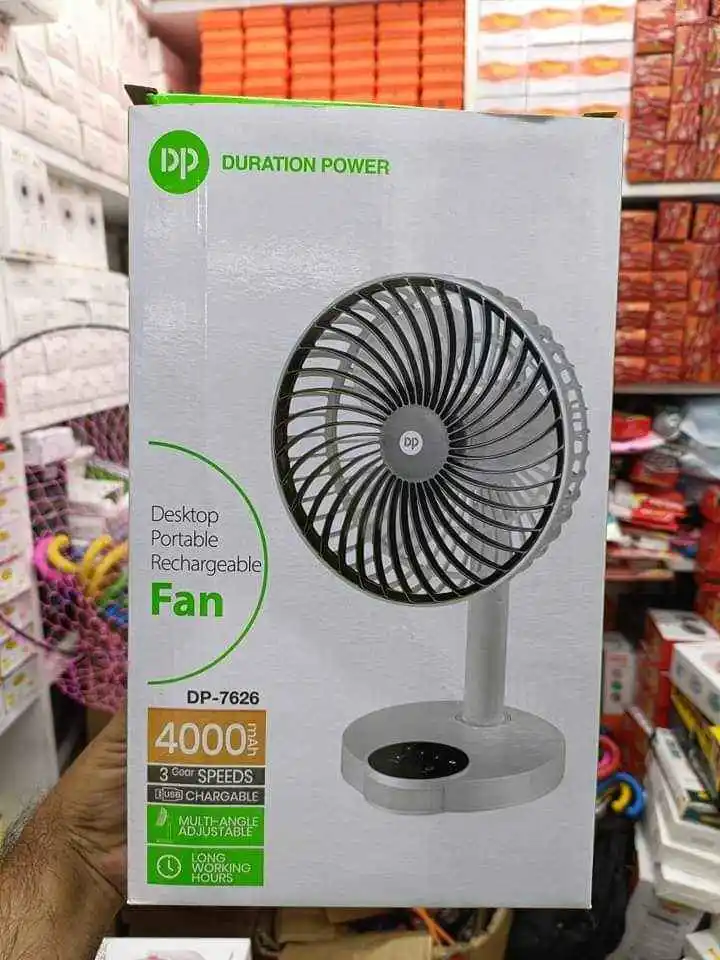 DP 7626 Rechargble table Fan(4000mah battary)