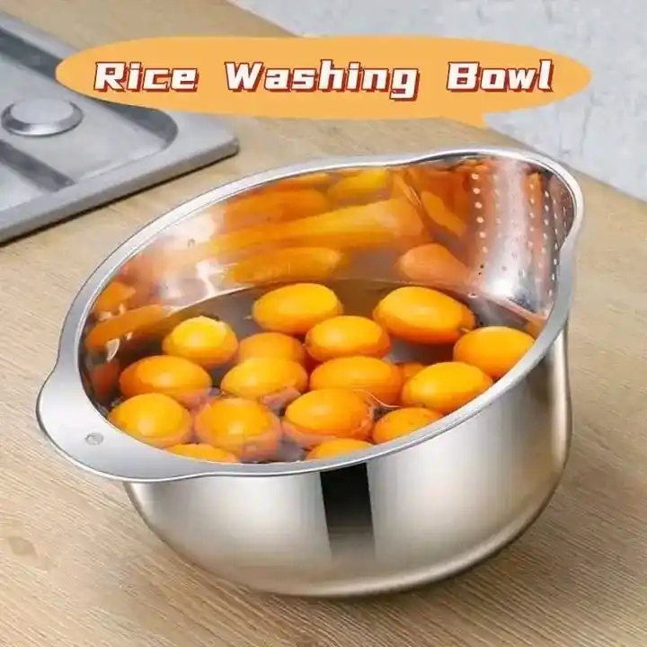 Rice Washing Strainer Bowl