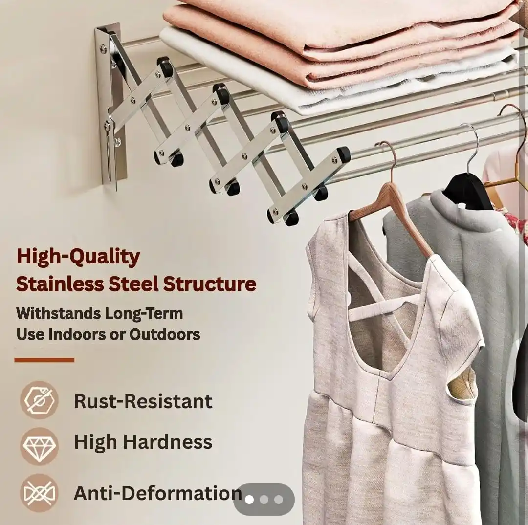 Wall Grill Mounted Clothes Hanger Foldable